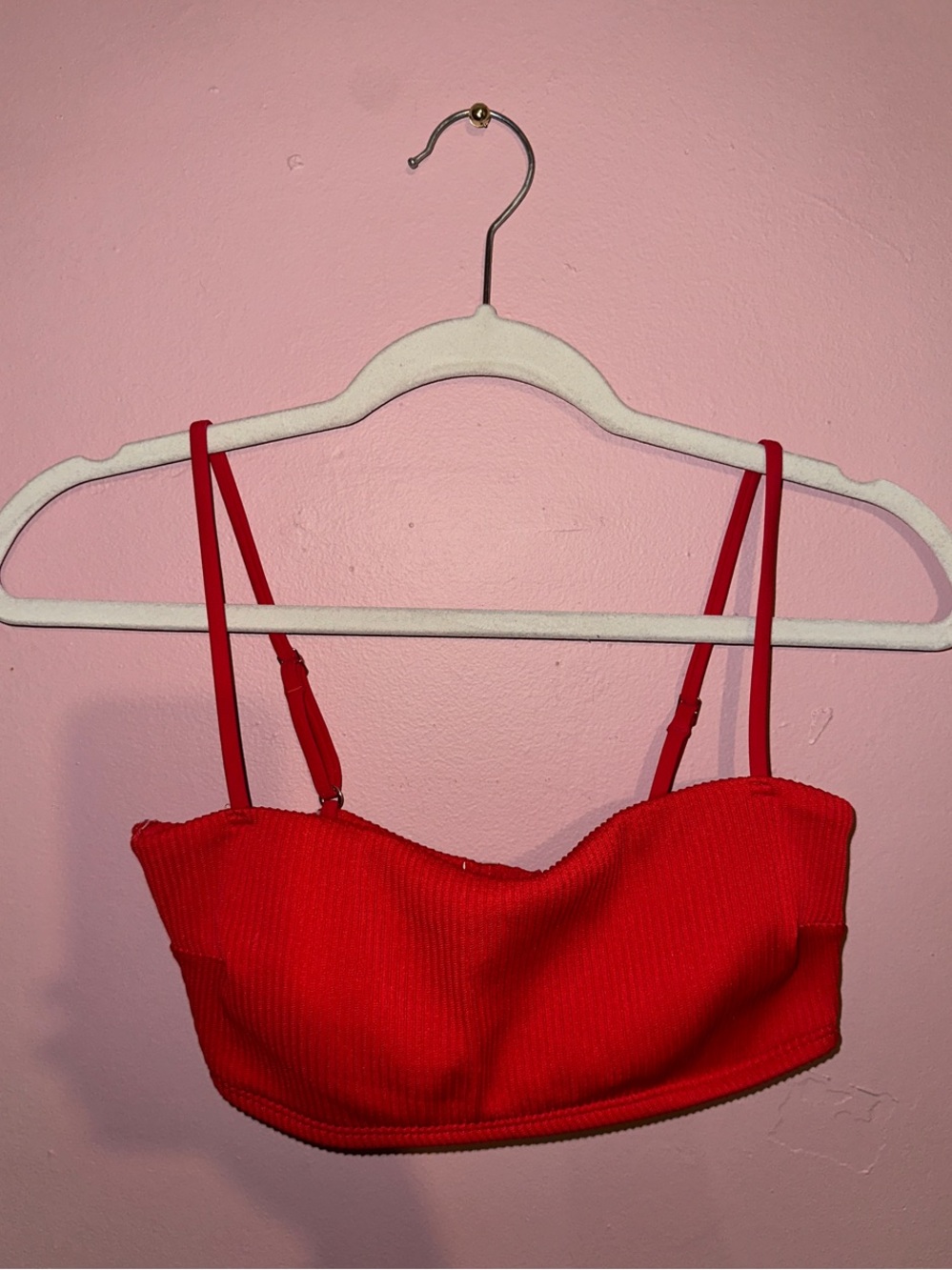 Hollister Red Ribbed Bikini Top 🏖️